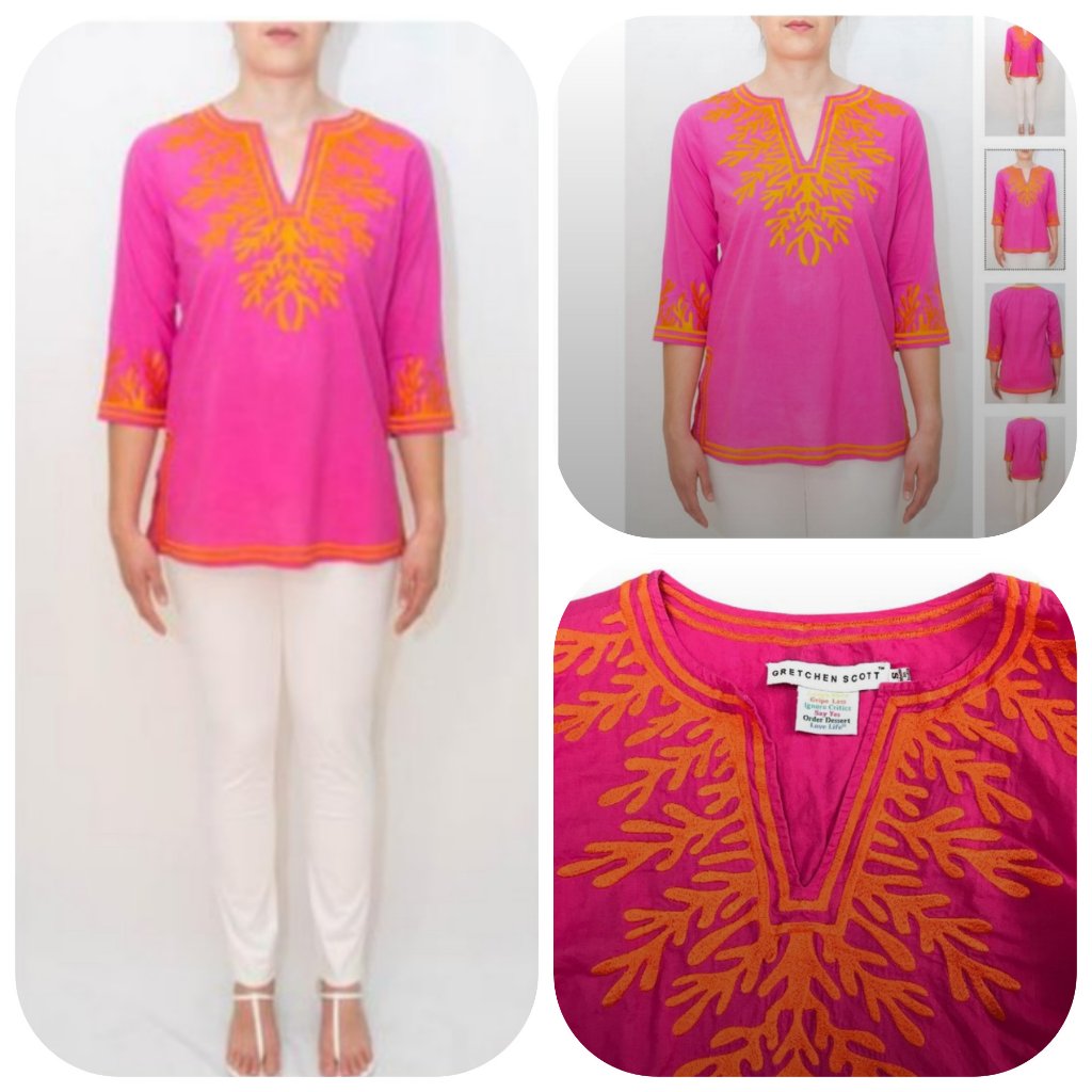 Gretchen Scott Cotton Reef Embroidery Tunic/Top